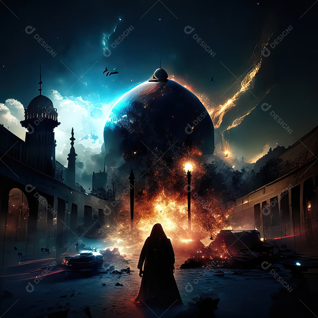 Retrato de mesquita destruída