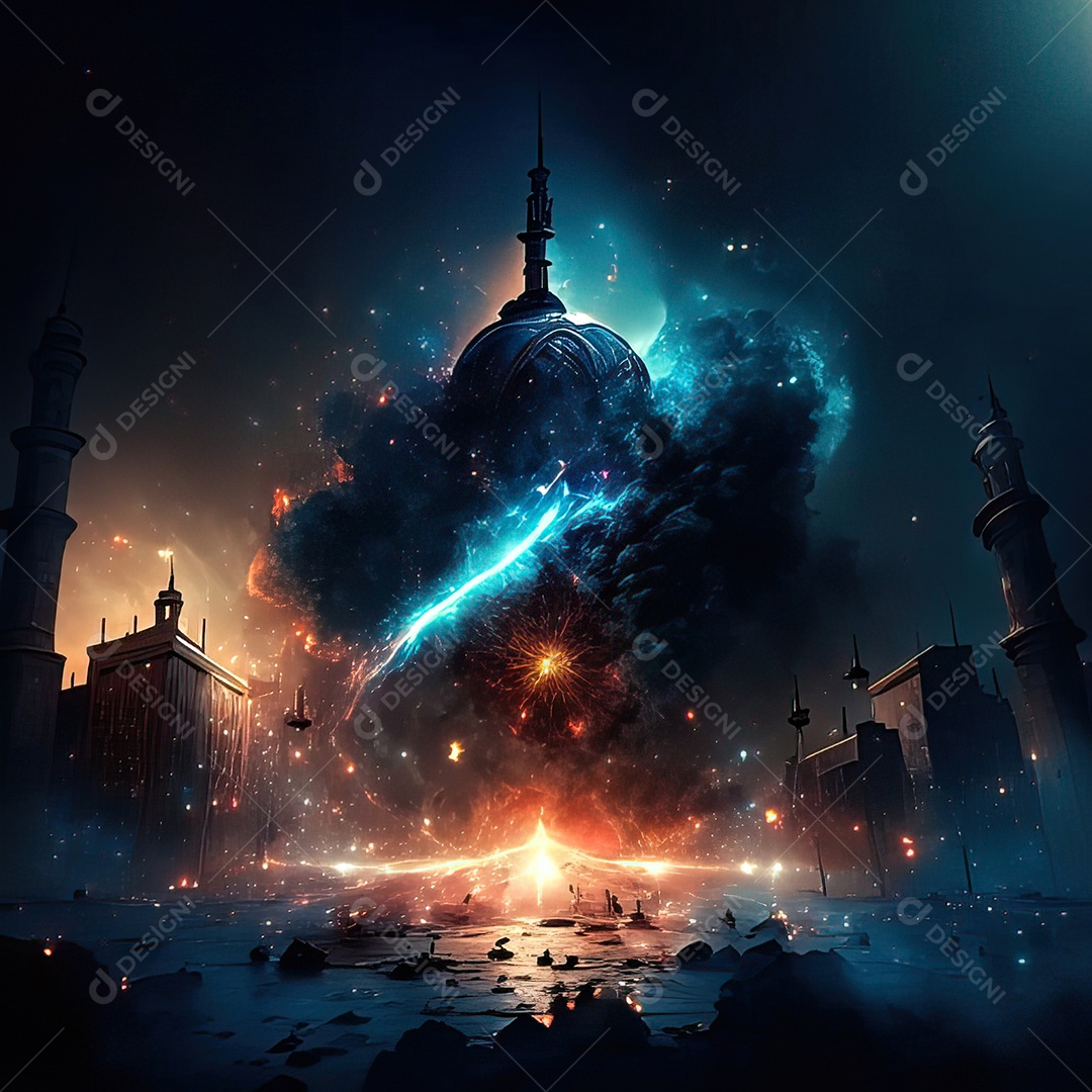 Retrato de mesquita destruída