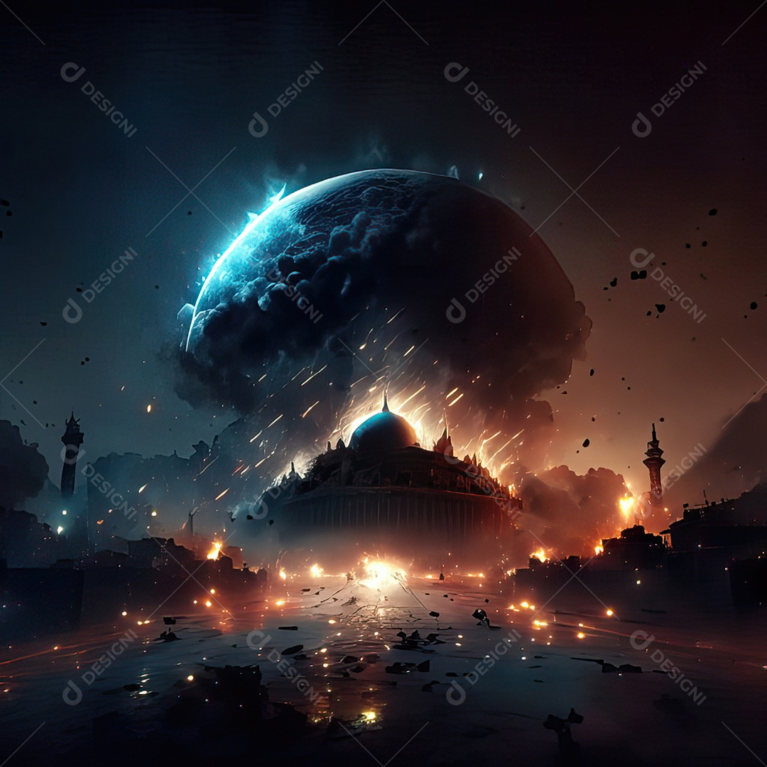 Retrato de mesquita destruída