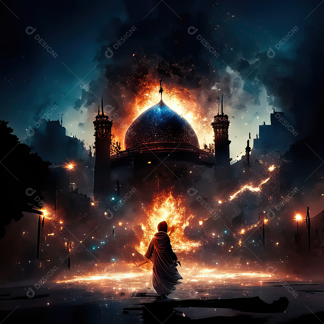 Retrato de mesquita destruída