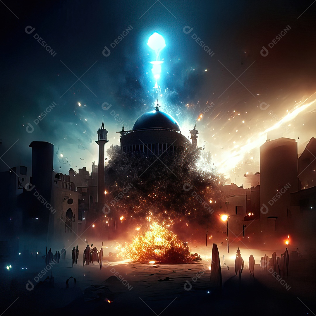 Retrato de mesquita destruída