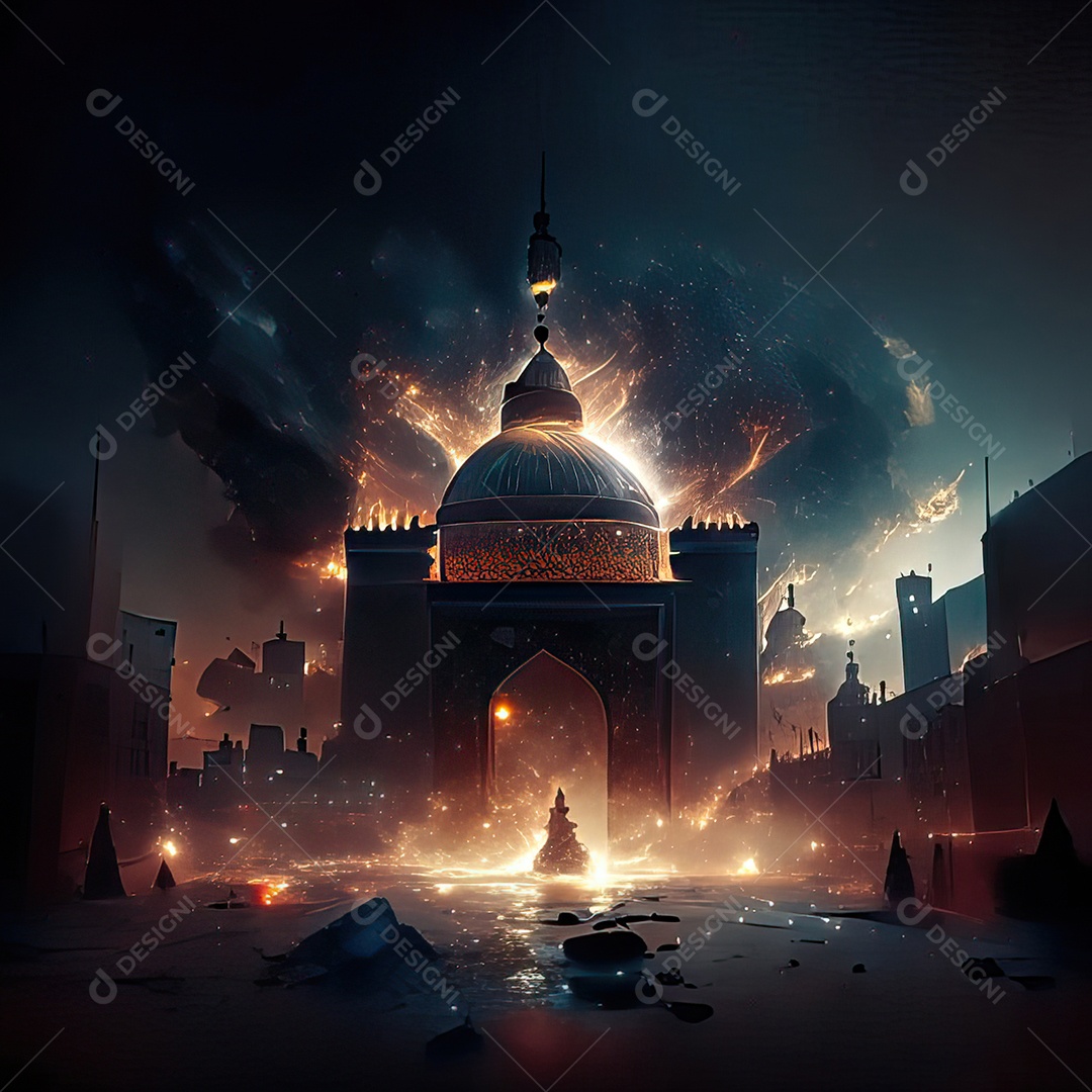 Retrato de mesquita destruída