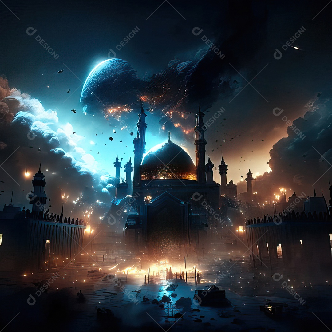 Retrato de mesquita destruída