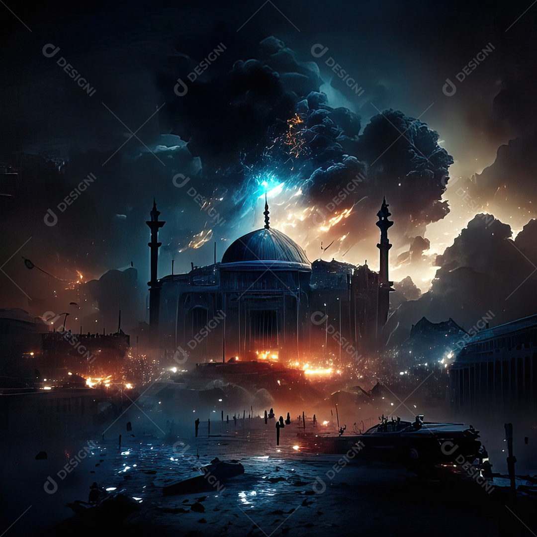 Retrato de mesquita destruída