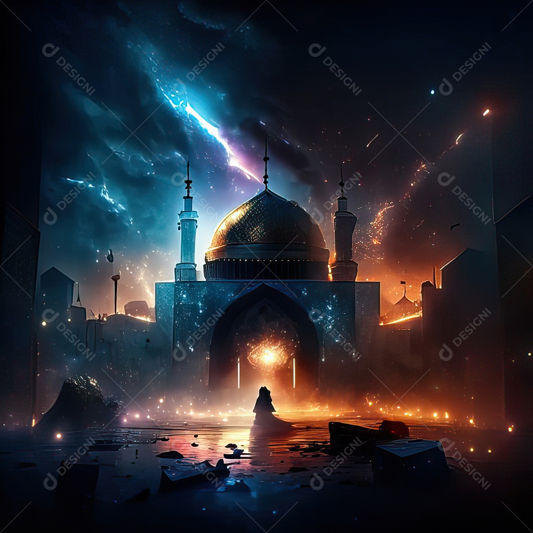 Retrato de mesquita destruída