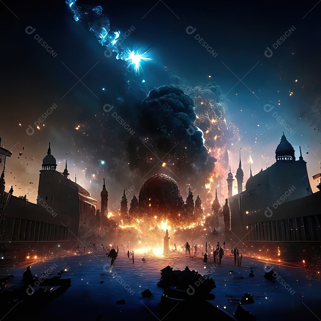 Retrato de mesquita destruída