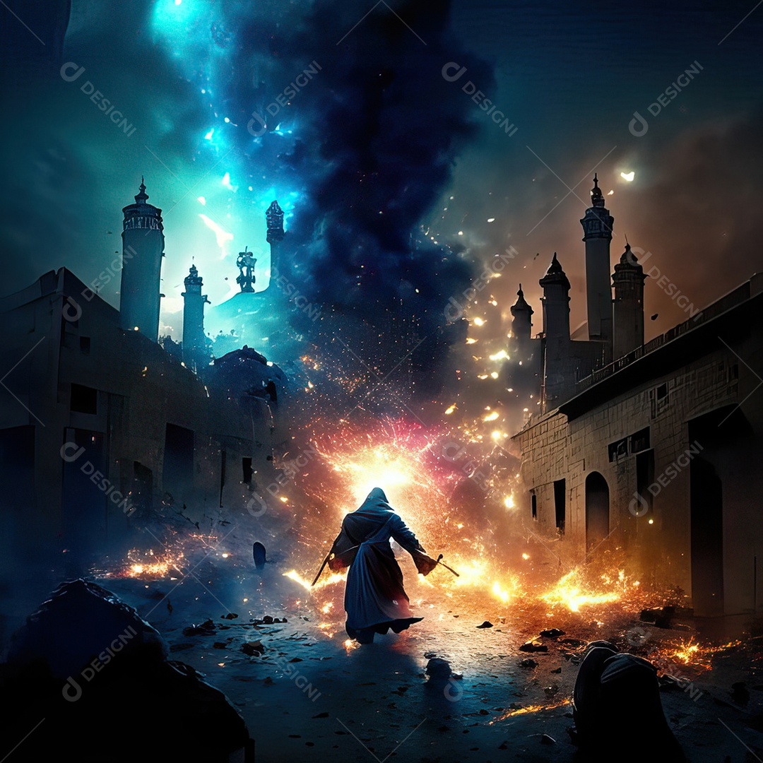 Retrato de mesquita destruída