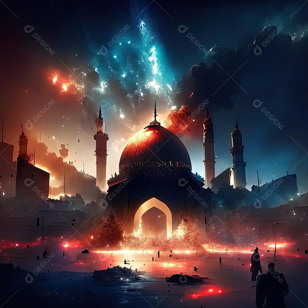 Retrato de mesquita destruída