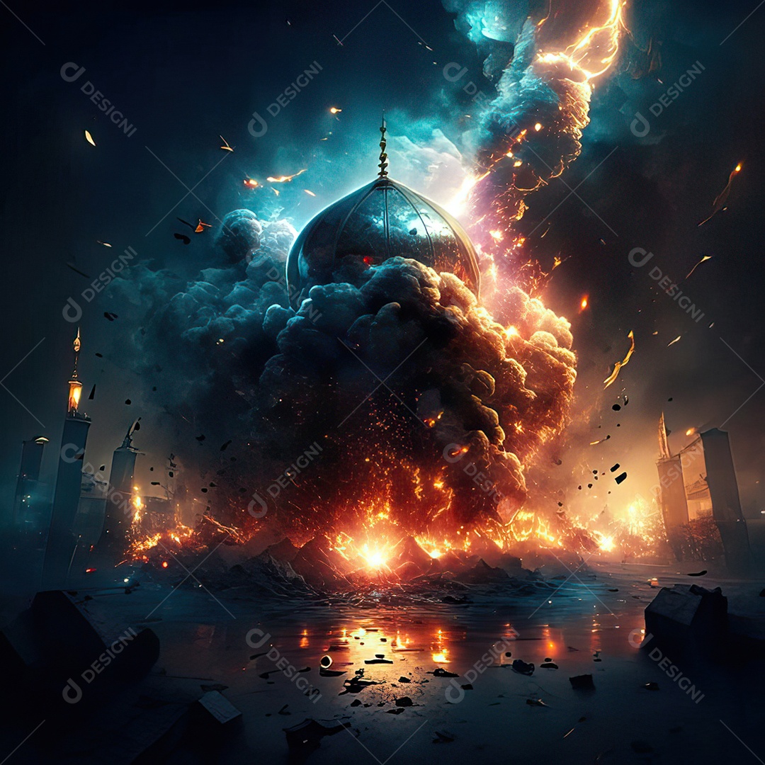 Retrato de mesquita destruída