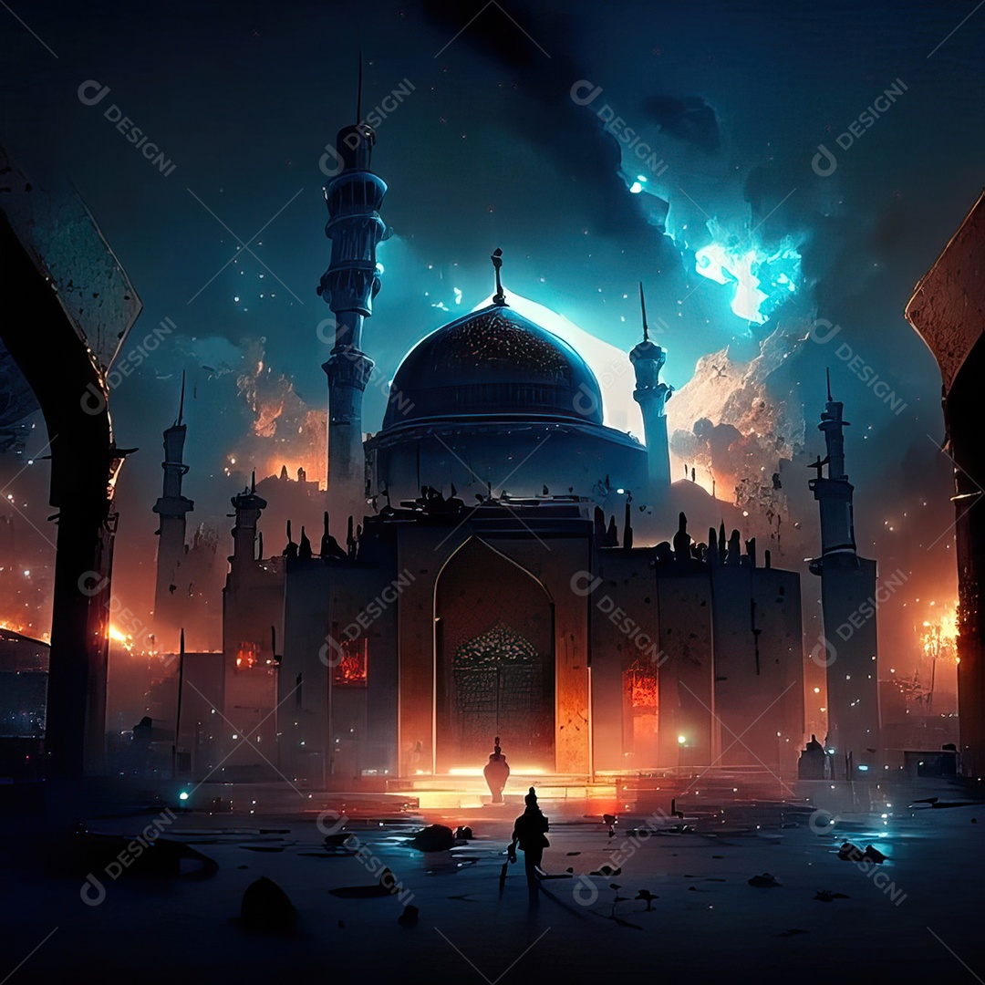 Retrato de mesquita destruída