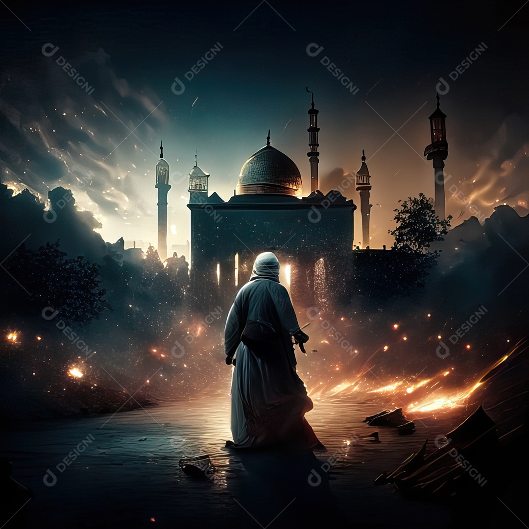 Retrato de mesquita destruída