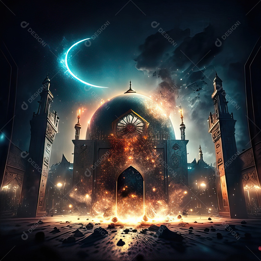 Retrato de mesquita destruída