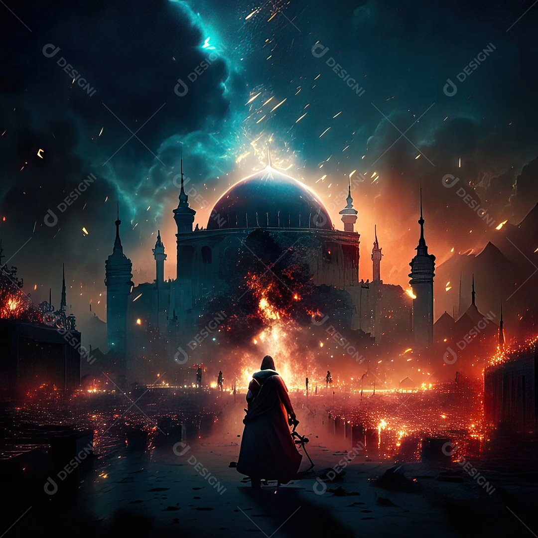 Retrato de mesquita destruída