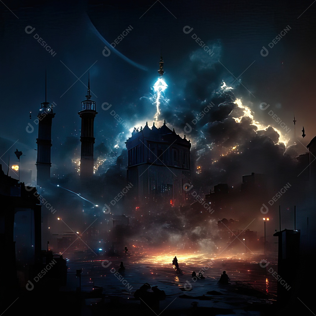 Retrato de mesquita destruída