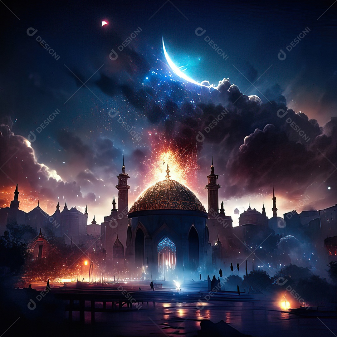 Asteroide atigindo cidade