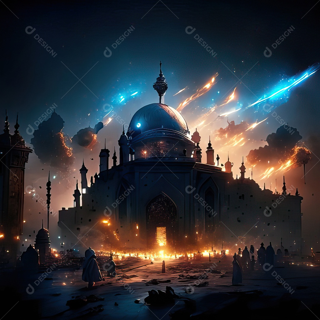 Asteroide atigindo cidade