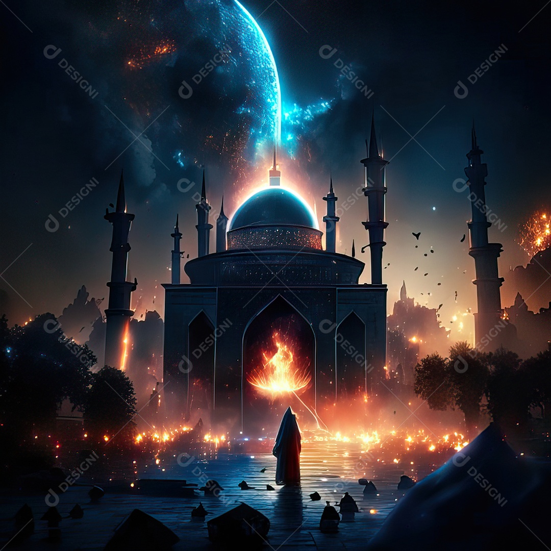 Asteroide atigindo cidade