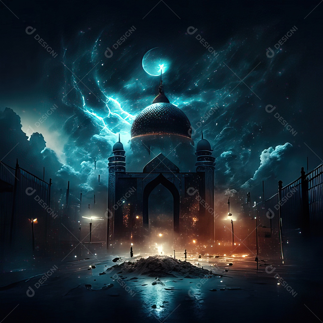 Retrato de mesquita destruída