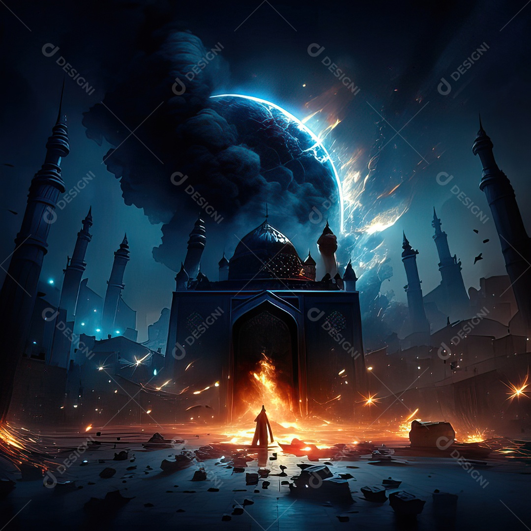 Retrato de mesquita destruída