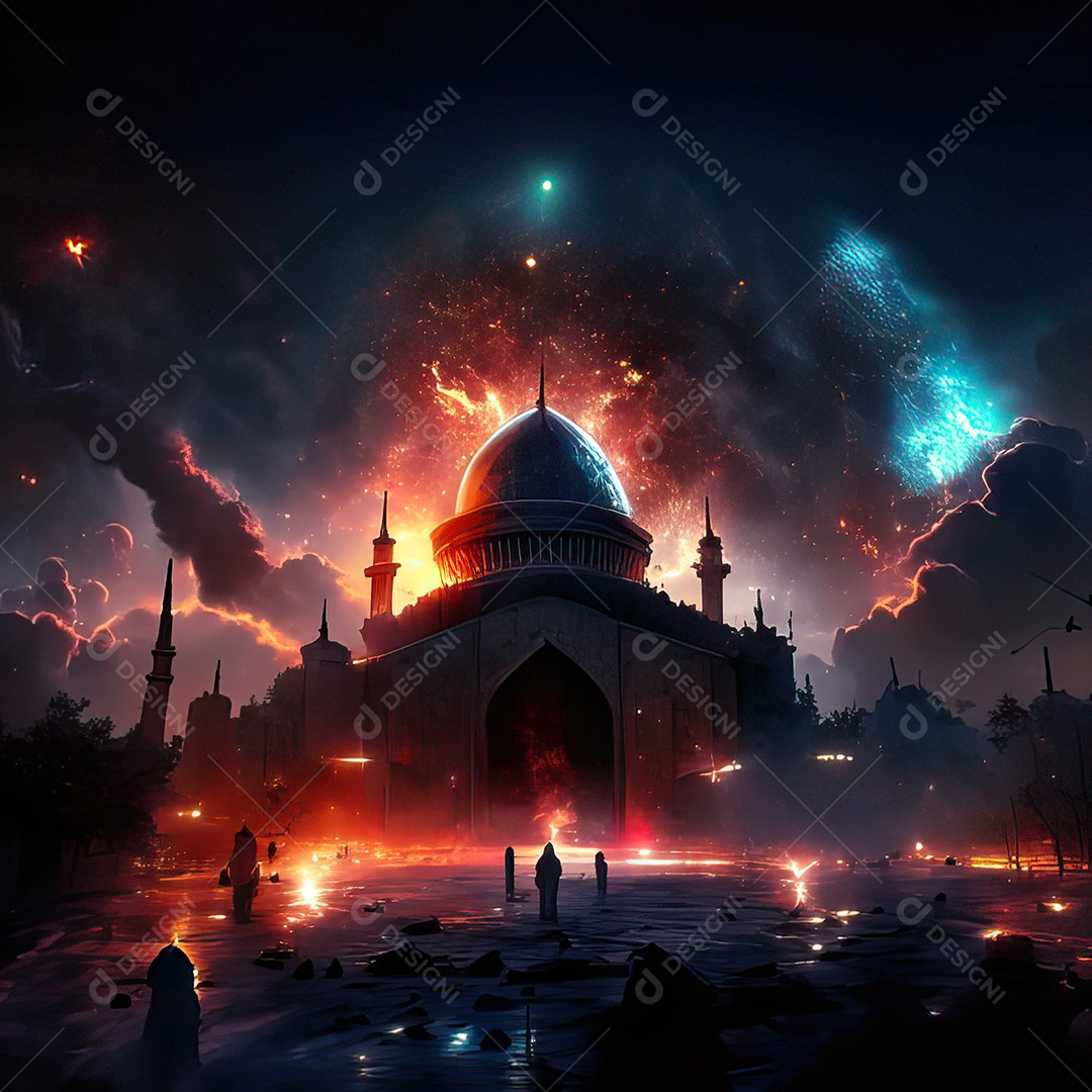 Asteroide atigindo cidade