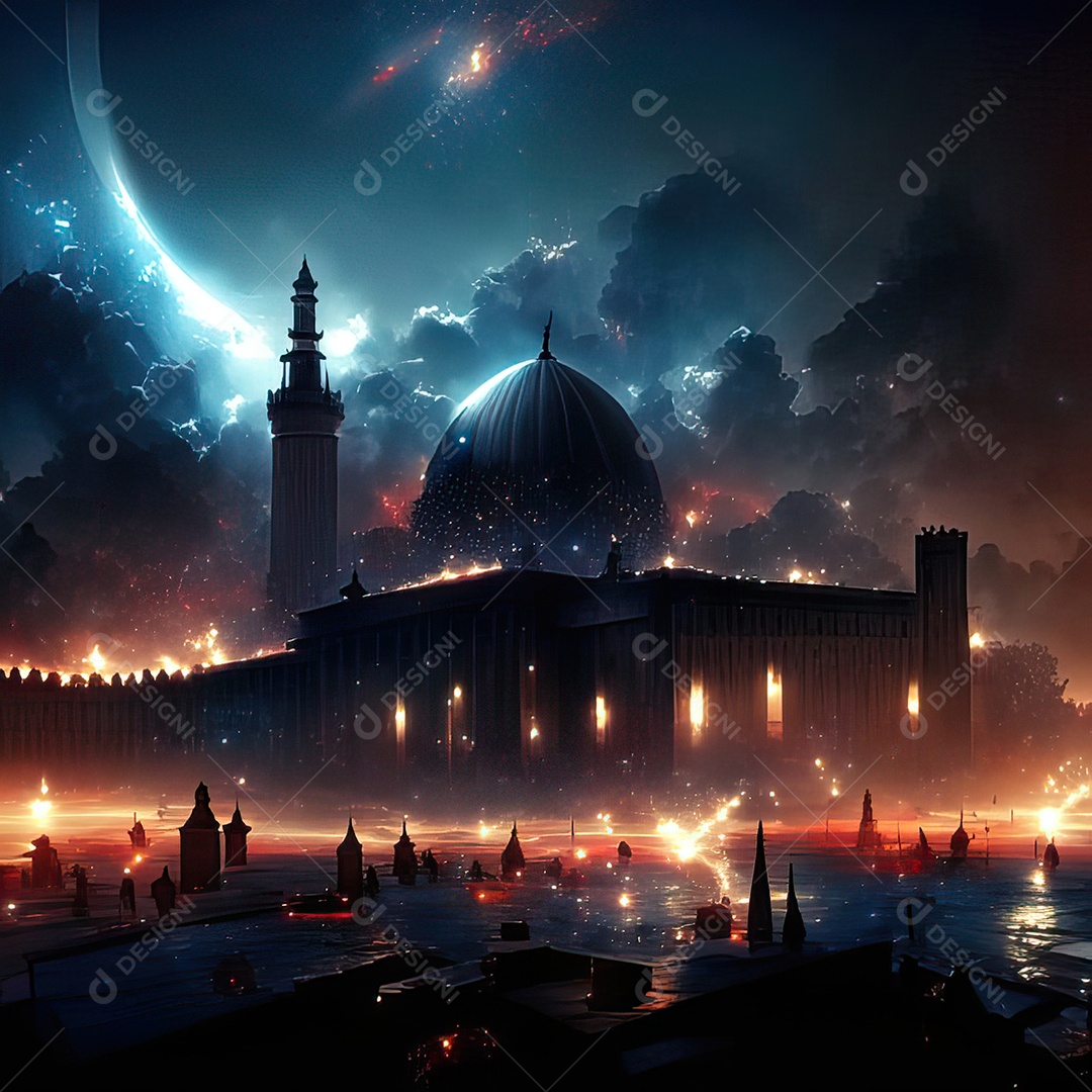 Asteroide atigindo cidade