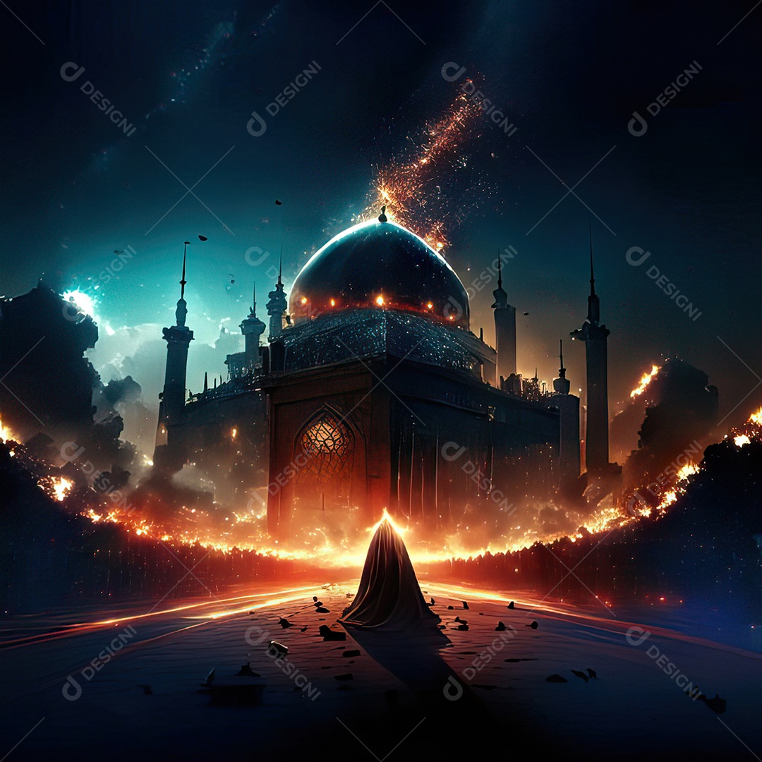 Asteroide atigindo cidade