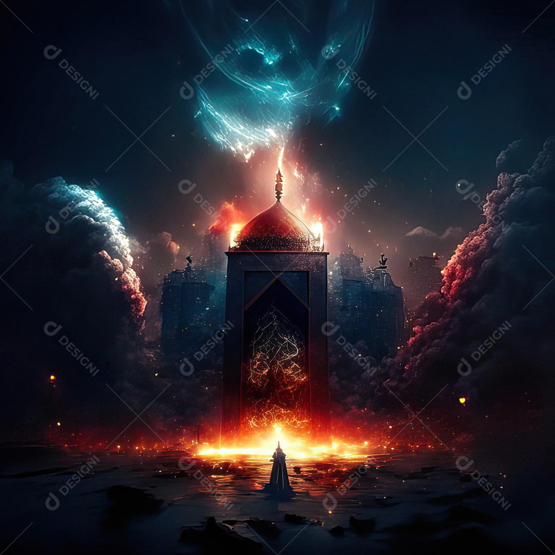 Asteroide atigindo cidade