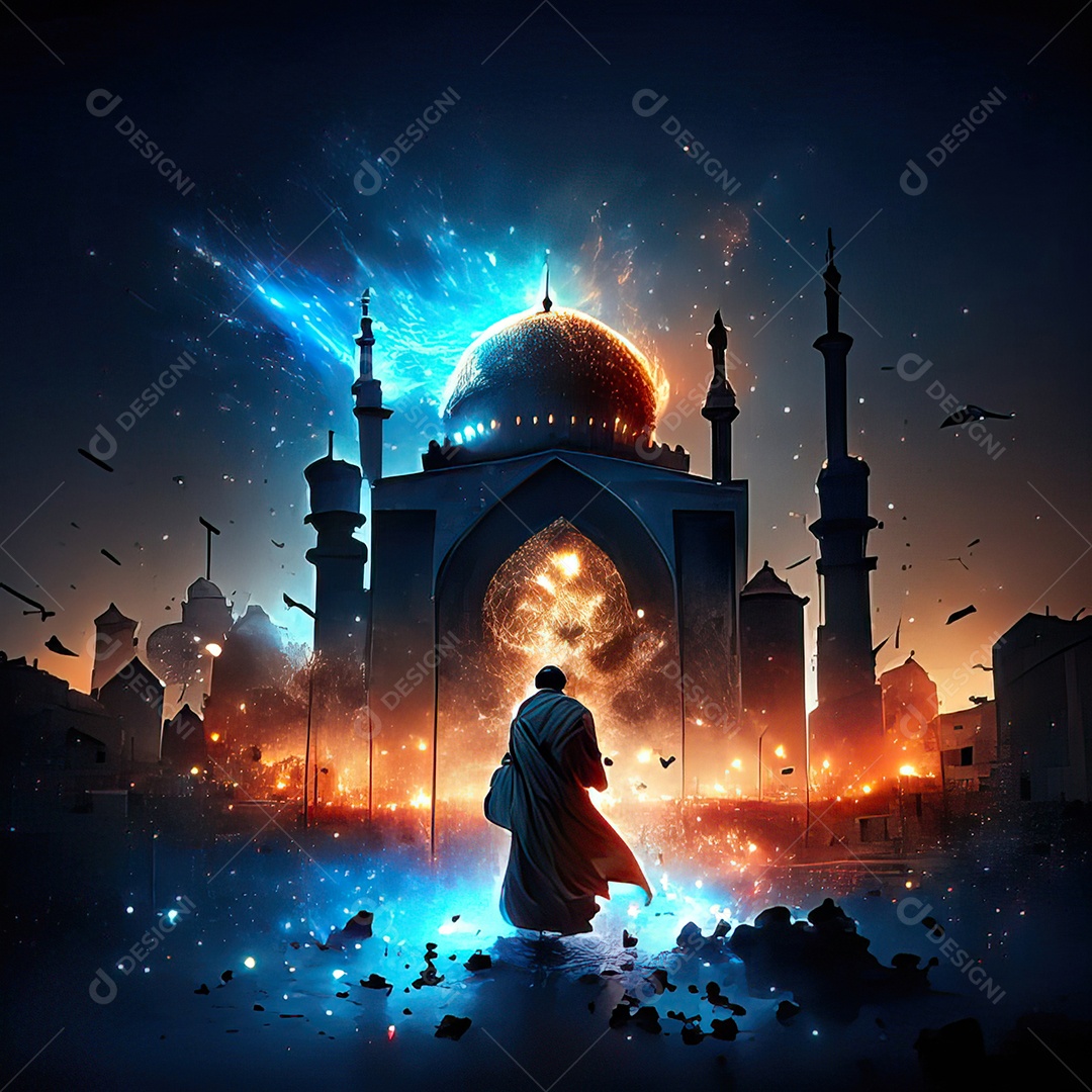 Retrato de mesquita destruída