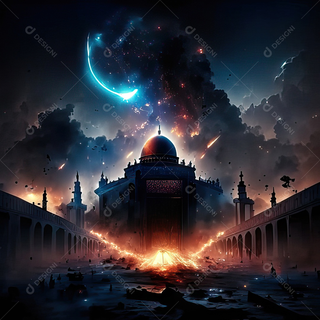 Asteroide atigindo cidade