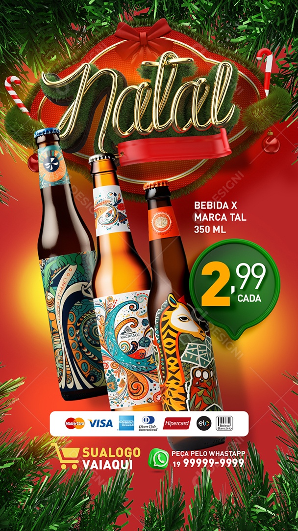 Story Tabloide Distribuidora de Bebida Cerveja Berrarina Ceak Social Media PSD Editável