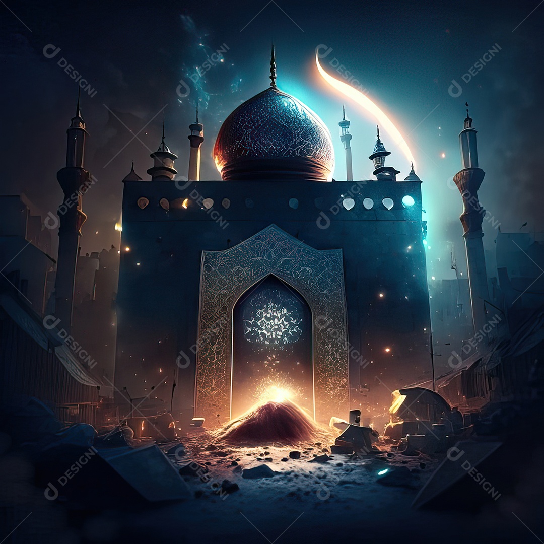 Asteroide atigindo cidade