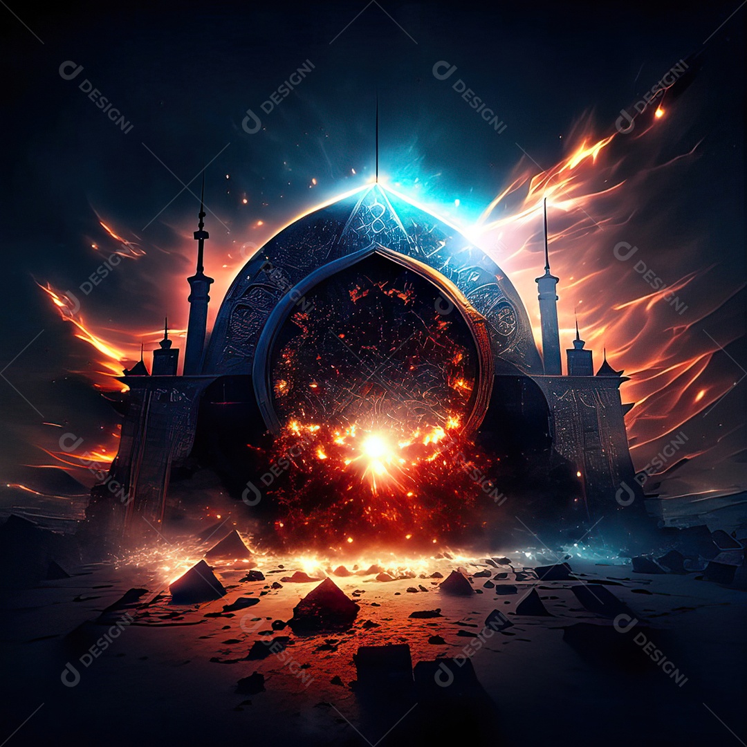 Asteroide atigindo cidade