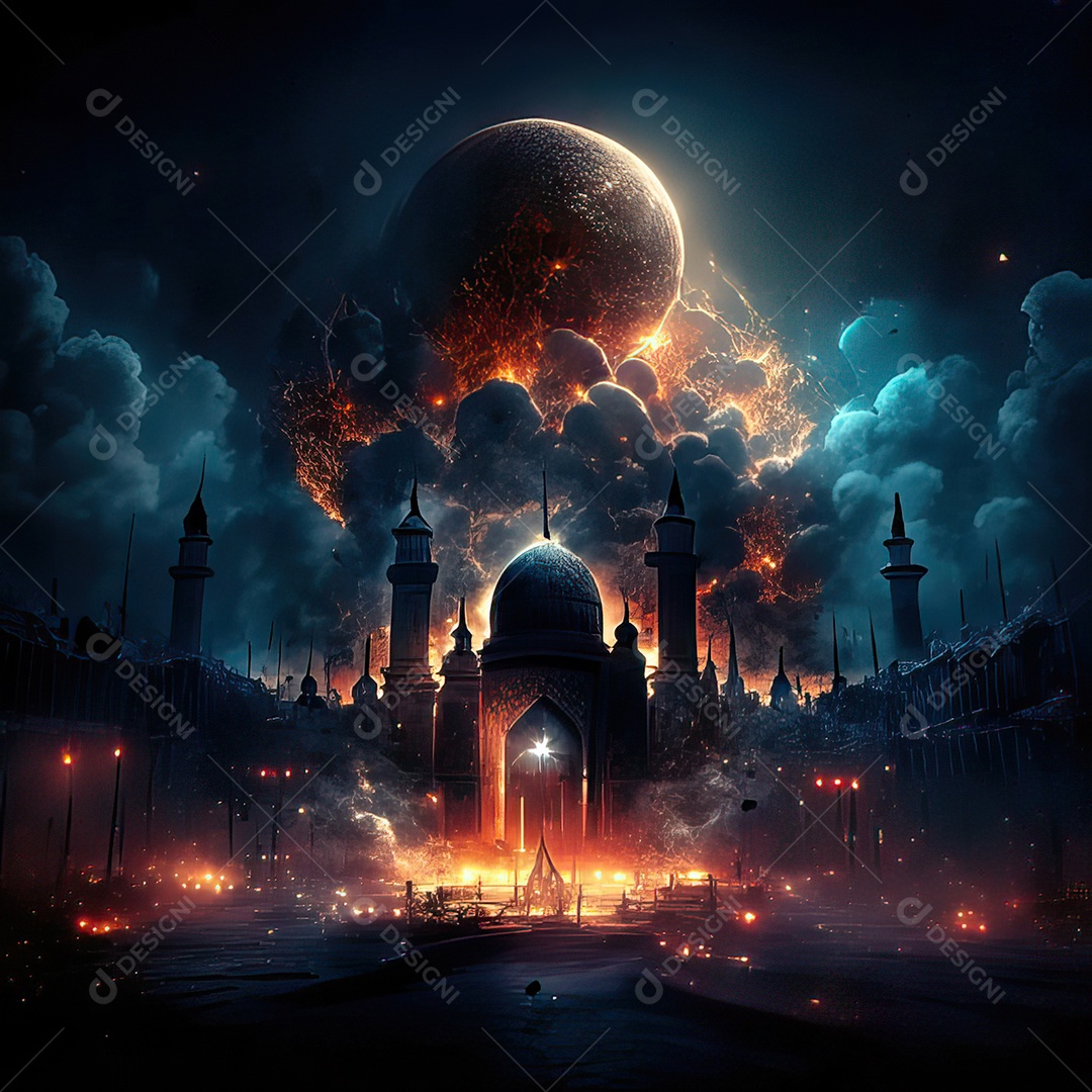 Asteroide atigindo cidade