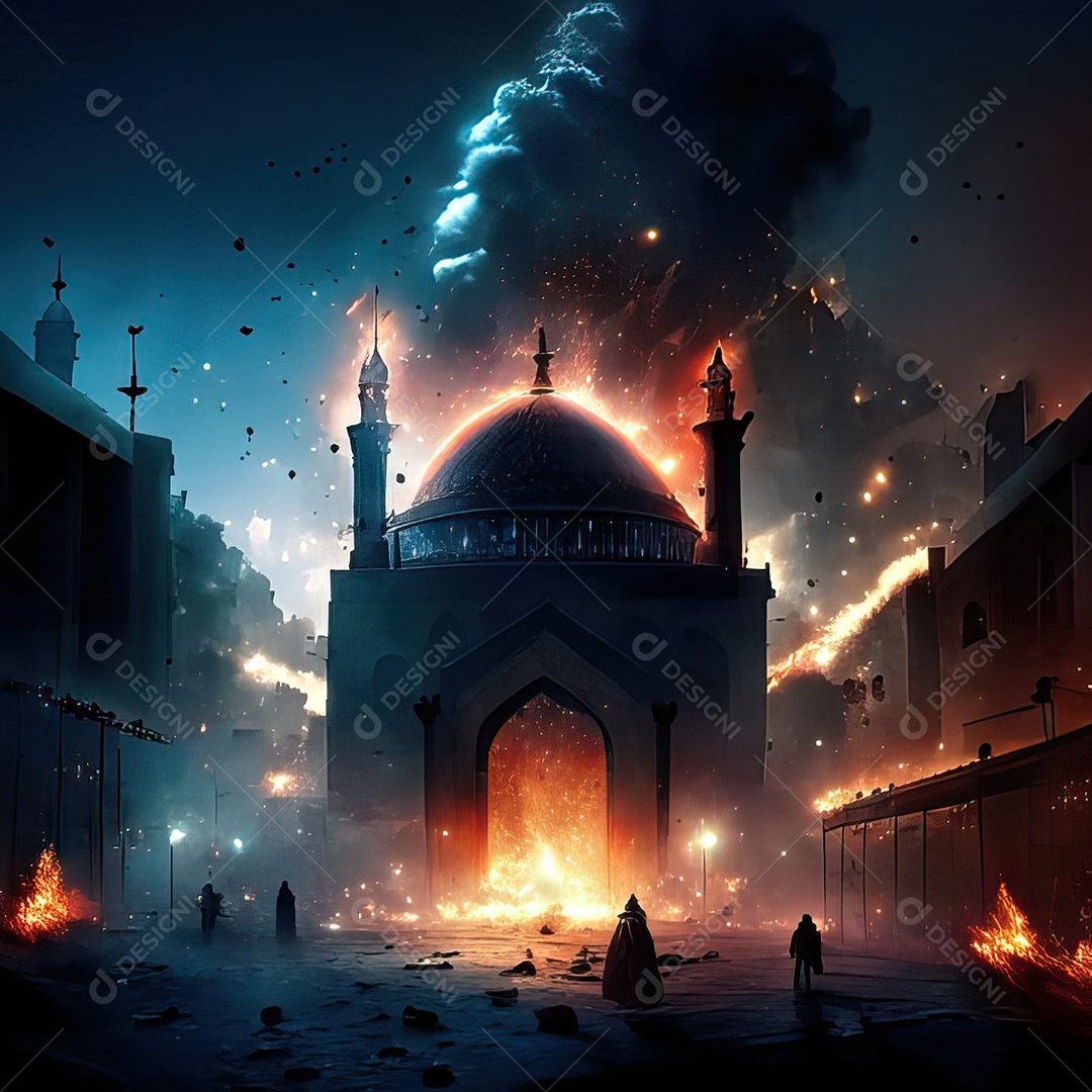 Retrato de mesquita destruída