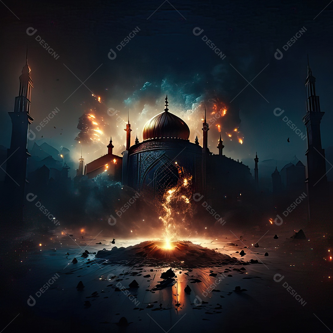 Retrato de mesquita destruída