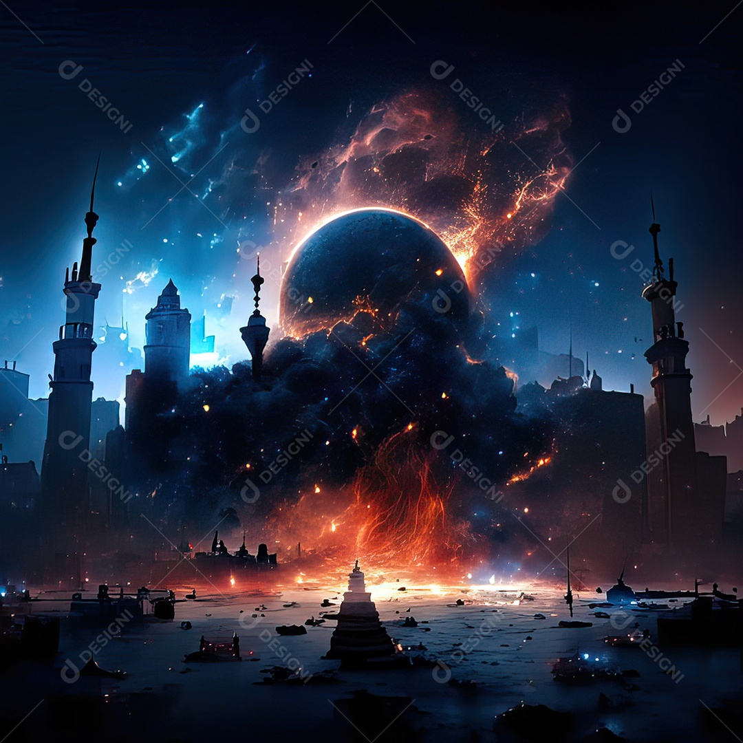 Retrato de mesquita destruída