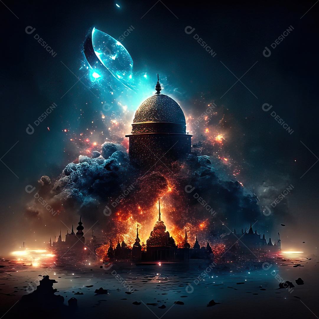 Asteroide atigindo cidade