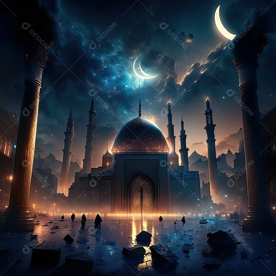 Asteroide atigindo cidade