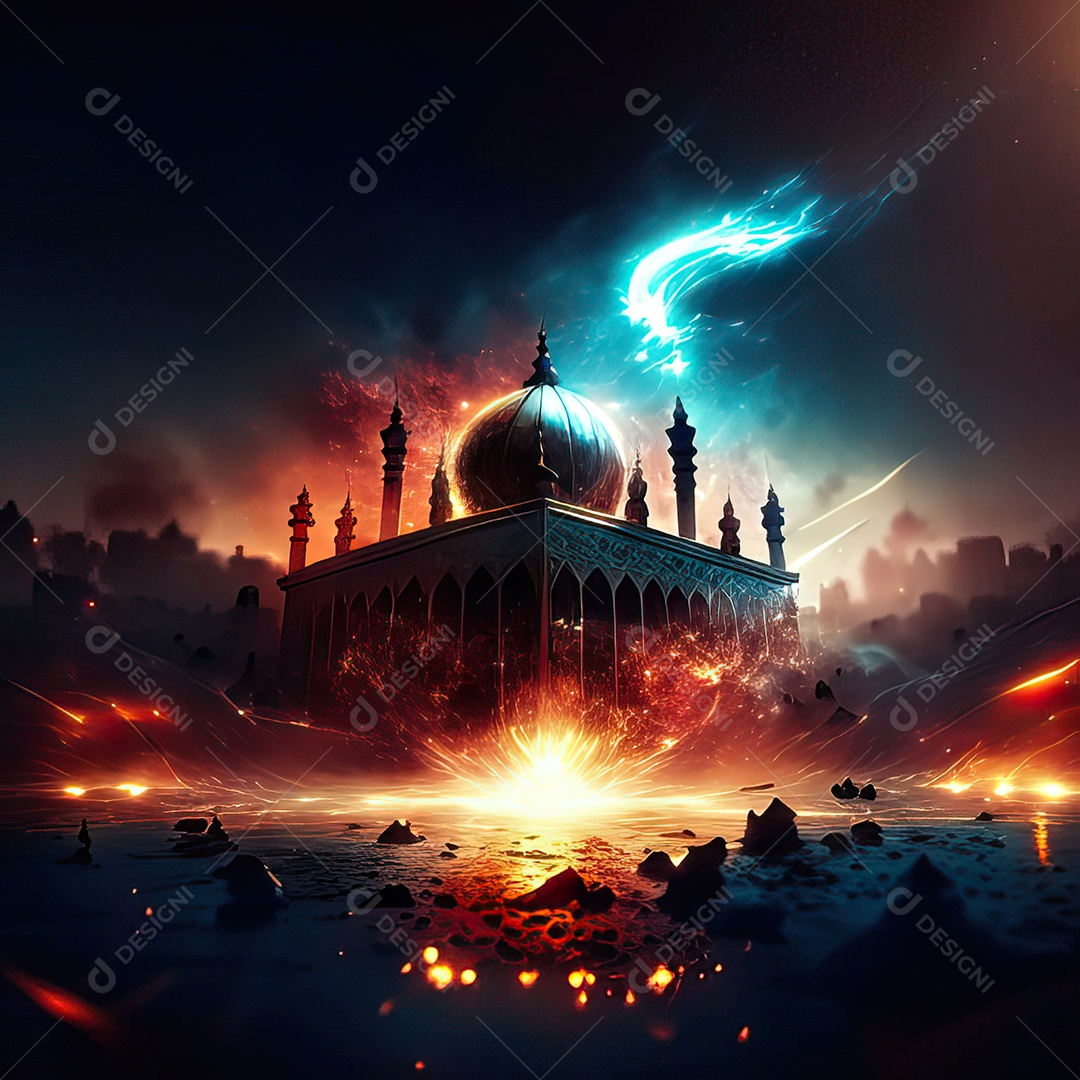 Asteroide atigindo cidade