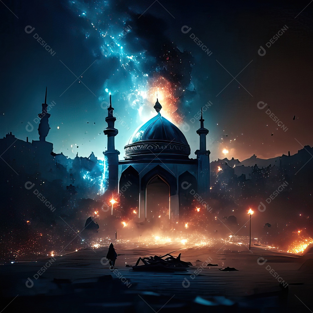 Retrato de mesquita destruída