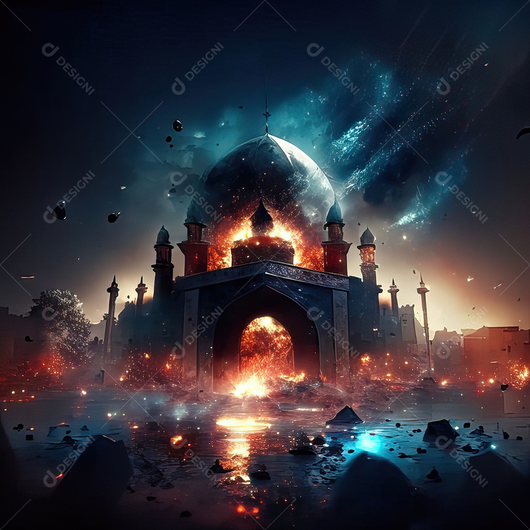 Retrato de mesquita destruída