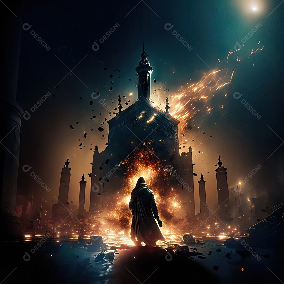 Retrato de mesquita destruída