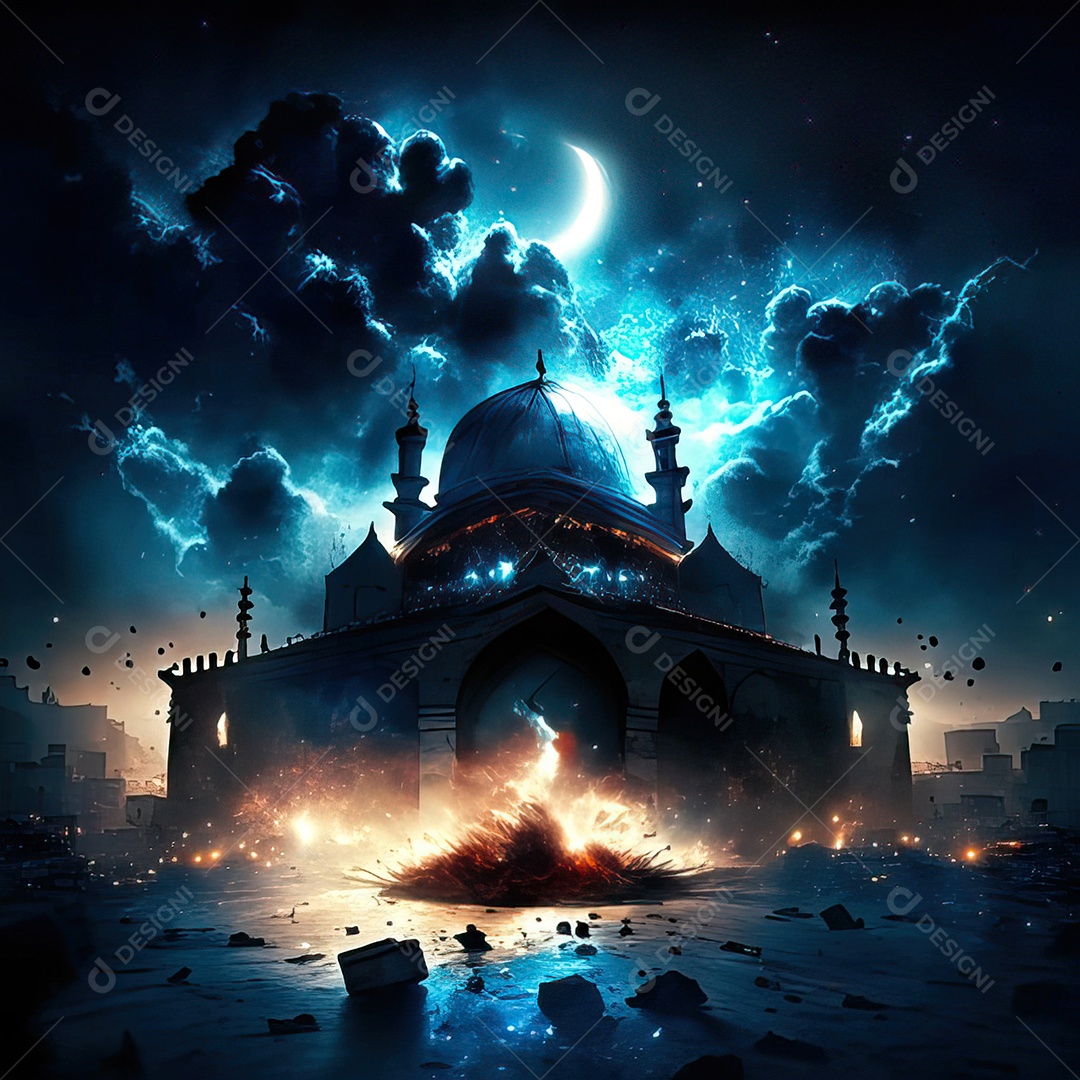 Retrato de mesquita destruída