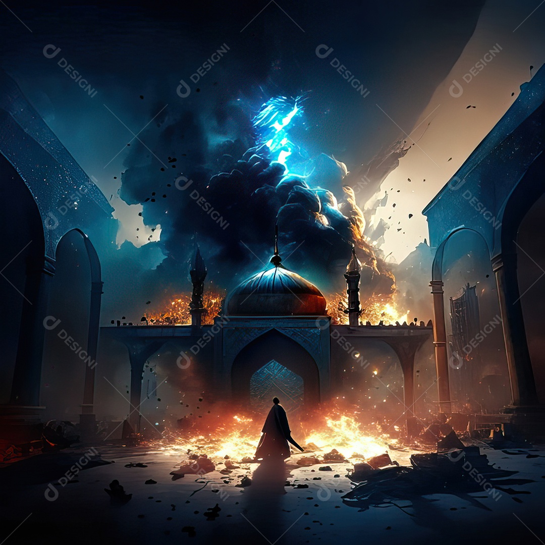 Retrato de mesquita destruída