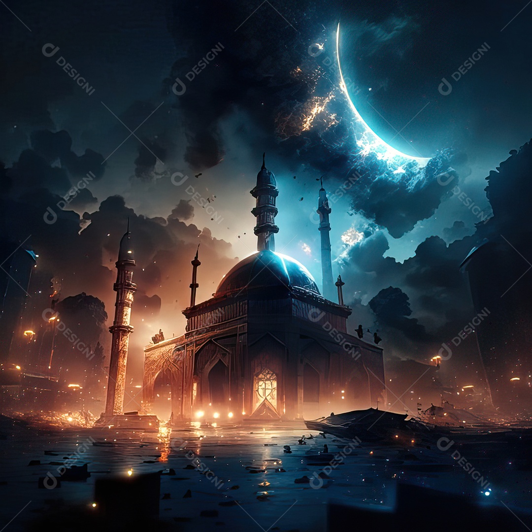 Asteroide atigindo cidade