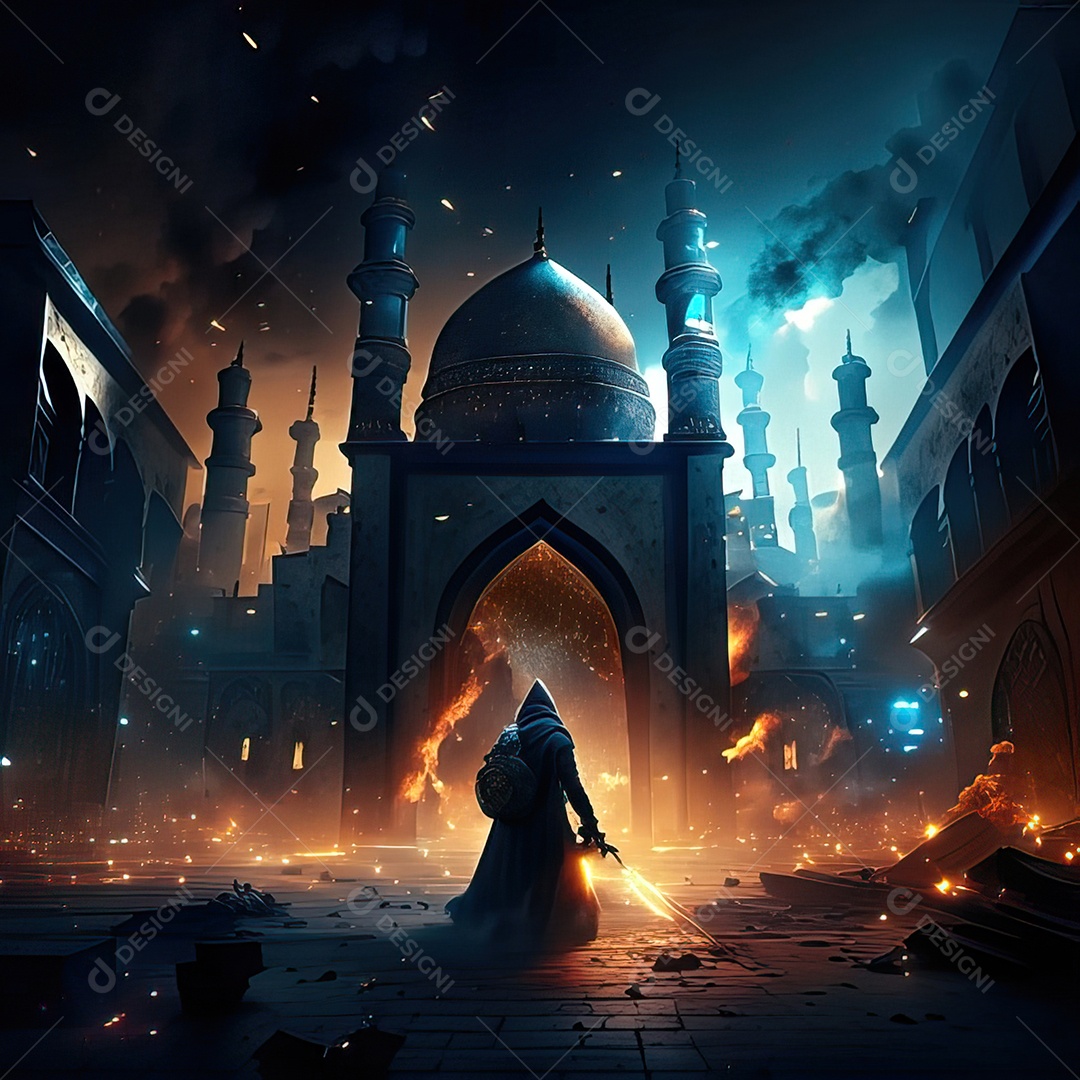 Asteroide atigindo cidade