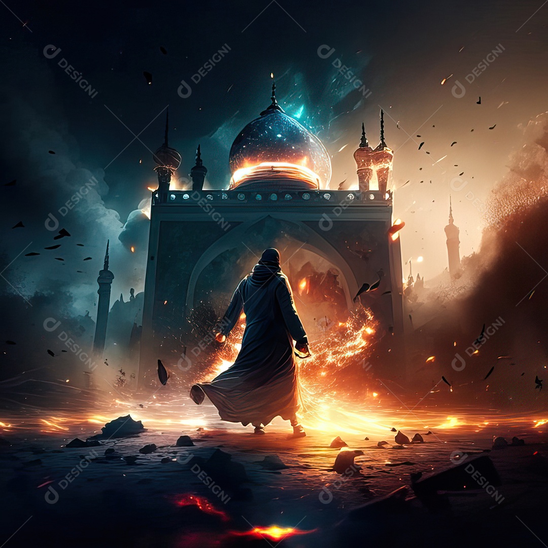 Asteroide atigindo cidade