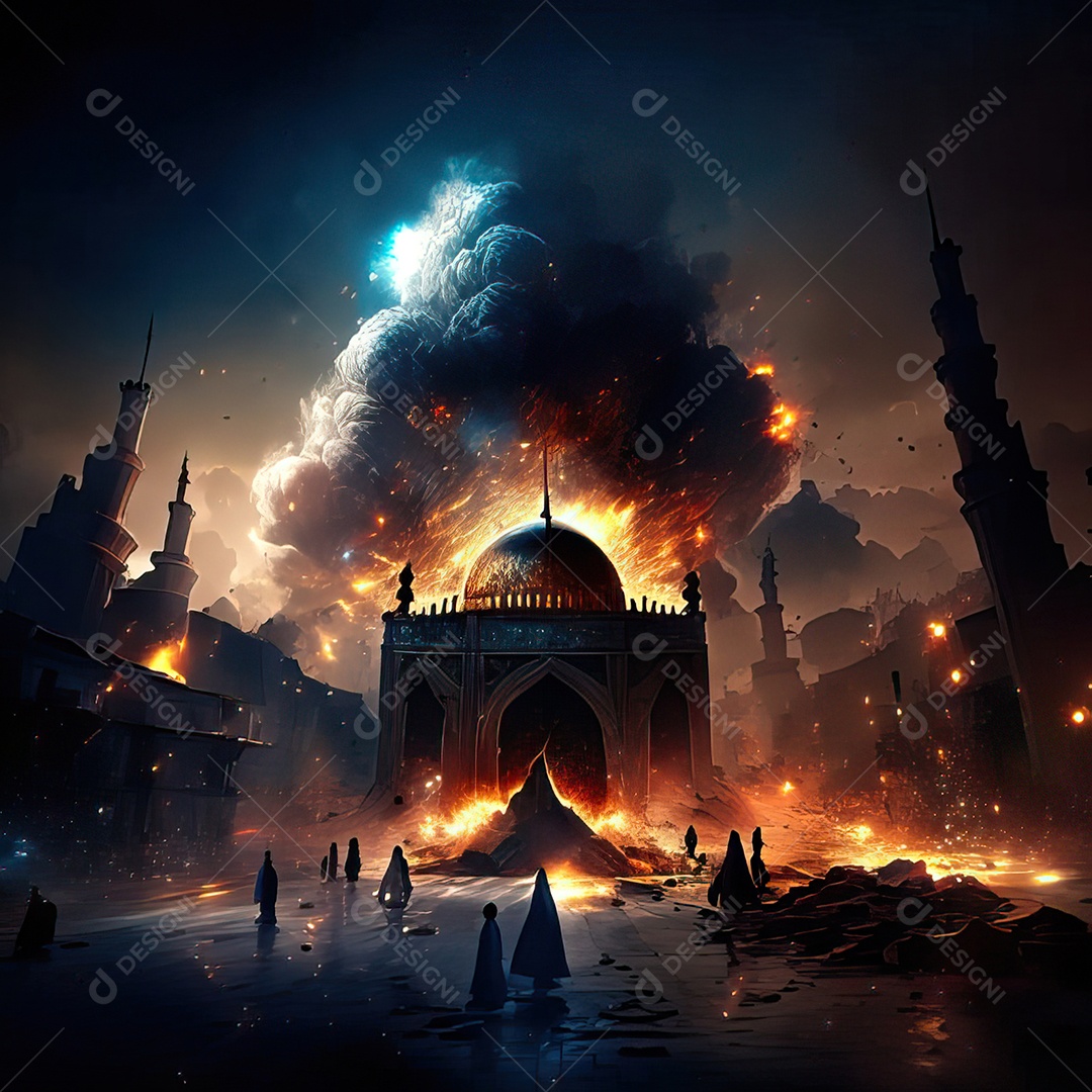 Retrato de mesquita destruída