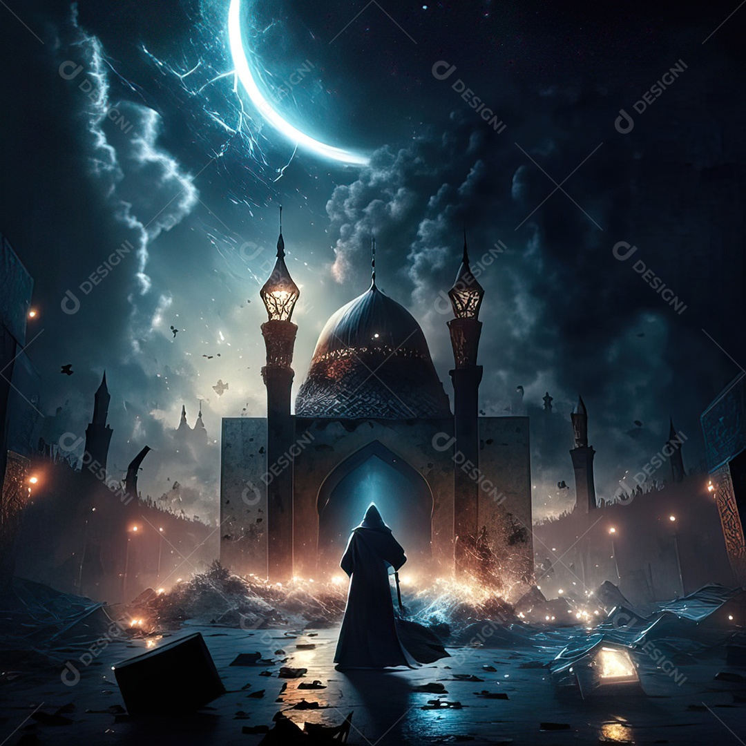 Asteroide atigindo cidade