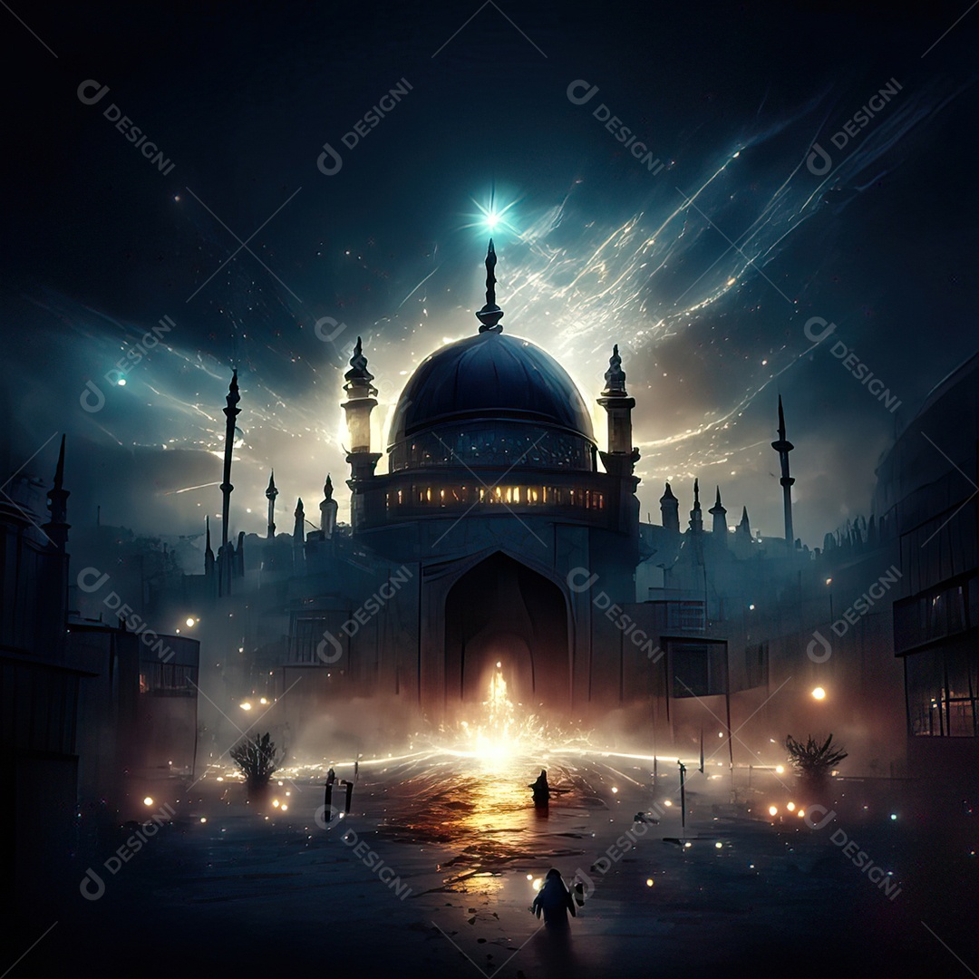 Asteroide atigindo cidade